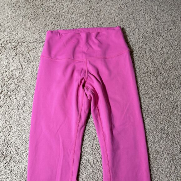 Lululemon Women’s Mid Rise Hot Pink Leggings 23” Athletic Activewear Yoga Sz 4 - Picture 3 of 9